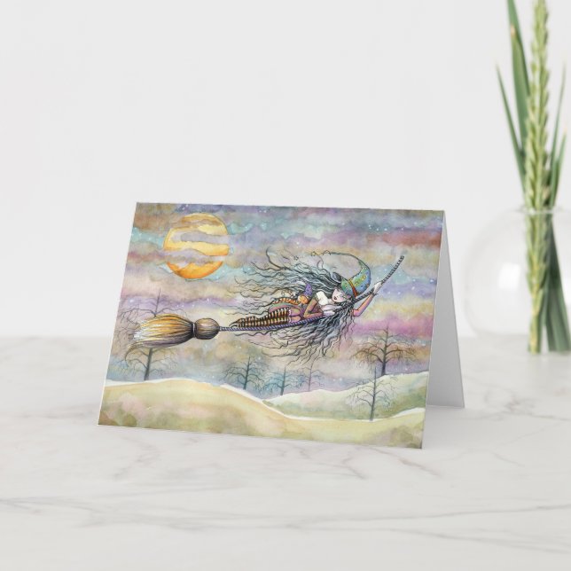 Tarjeta Wondrous Flight Halloween Walloween Card (Anverso)