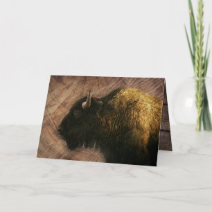 Tarjeta Wood Bison Buffalo