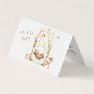 Tarjeta Woodland Baby Boy Shower Foldable Gracias A Los Co