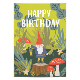 Tarjeta Woodland Gnome Birthday Wires