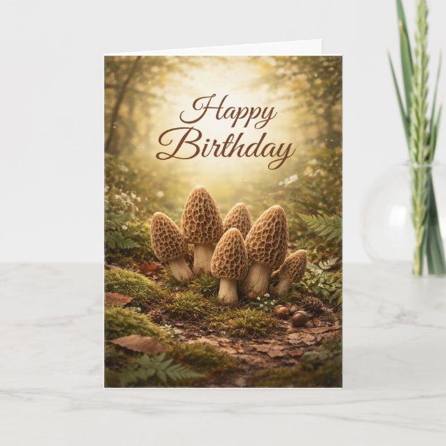 Tarjeta Woodland Morel Birthday (Anverso)