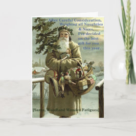 Tarjeta Woodland Santa - Regalo de amor puro