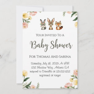 Tarjeta Woodlands Design Baby Shower