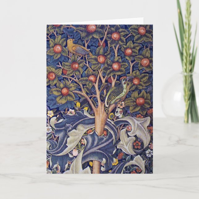Tarjeta Woodpecker, William Morris (Anverso)