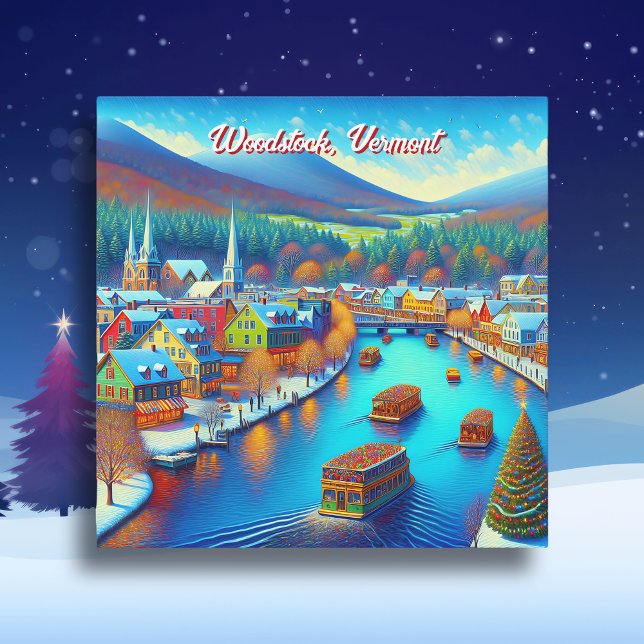 Tarjeta Woodstock, Vermont en tiempo de Navidades (Subido por el creador)