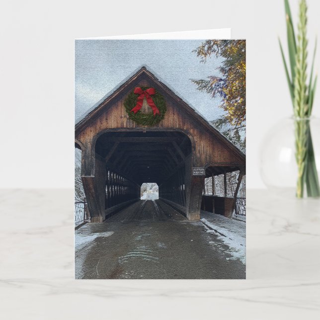 Tarjeta Woodstock Vermont Snowy Holiday (Anverso)