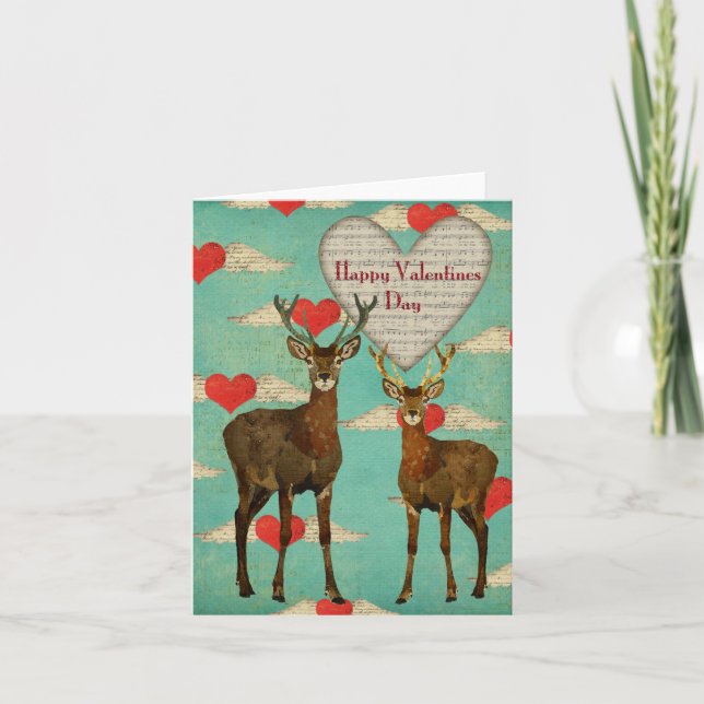 Tarjeta Woodsy Elk Valentine (Anverso)