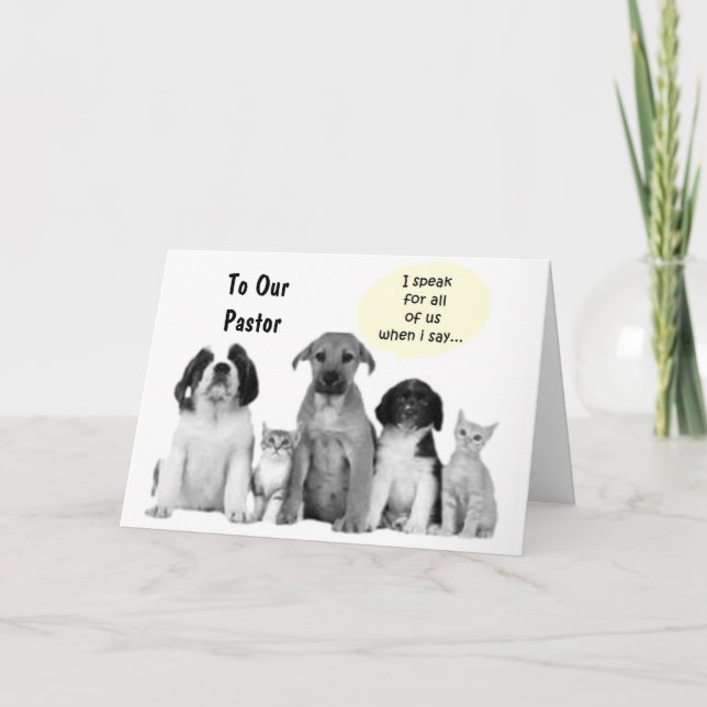 TARJETA WOOF WOOF, A NUESTRO PASTOR EL CUMPLEAÑOS (Anverso)