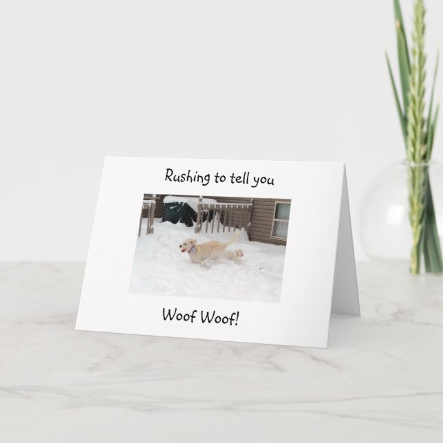 TARJETA WOOF WOOF EN "4O" SE VE "¡BUENO!" (Anverso)