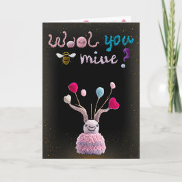 Tarjeta Wooly Alien Funny Valentine Photo Card