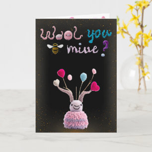 Tarjeta Wooly Alien Funny Valentine Photo Card