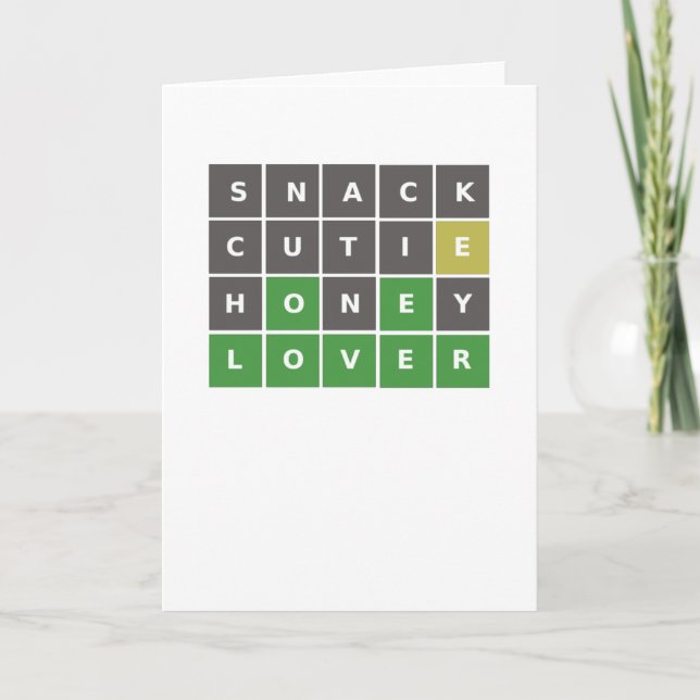 Tarjeta Wordle Valentine / Aniversario (Anverso)