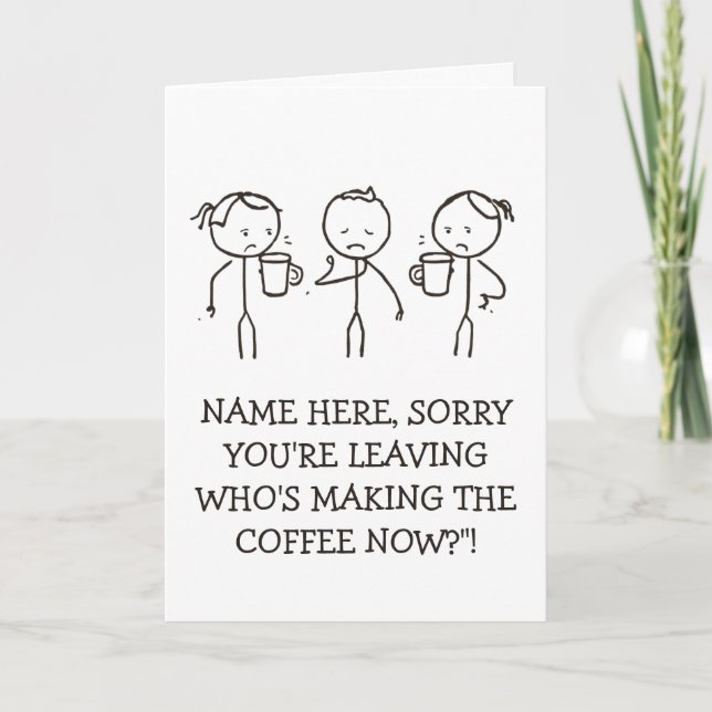 Tarjeta Work Goodbye Gift leaving card coffee lover (Anverso)