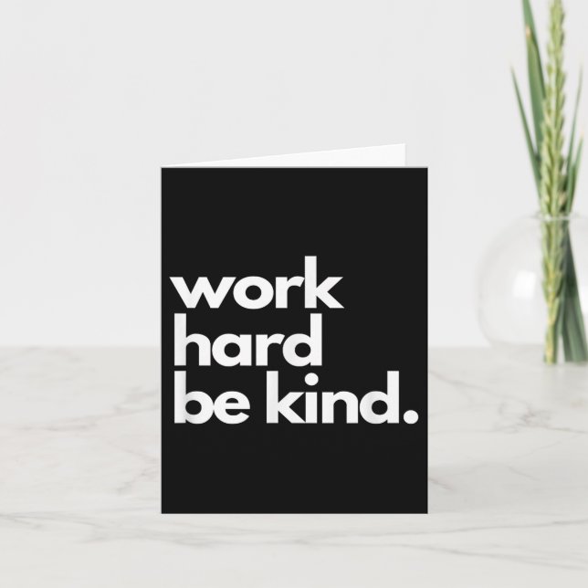 Tarjeta Work Hard Be Kind Insrational Motivational Workout (Anverso)