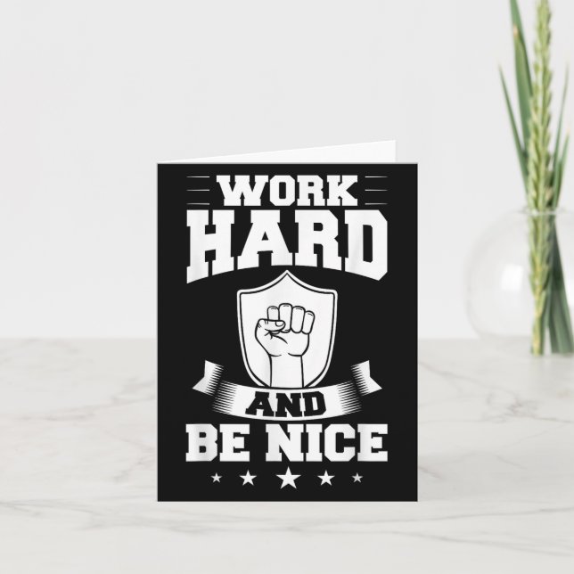 Tarjeta Work Hard Quotes Insration Motivational Saying  (Anverso)