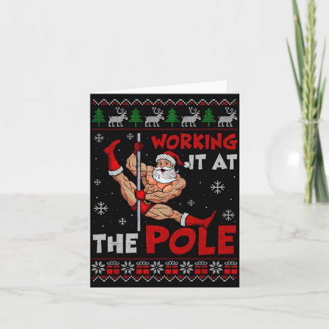 Tarjeta Working It At The Le Funny Santa Dancing Ugly Chri (Anverso)