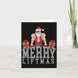 Tarjeta Workout Fitness Bodybuilding Navidades Merry Liftm