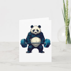 Tarjeta Workout Panda Deadlifter Funny Gym Tee Lifting Mot