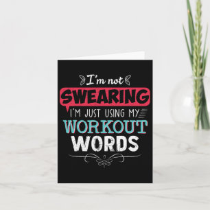 Tarjeta Workout Words Divertido Chiste Divertido Gimnasio