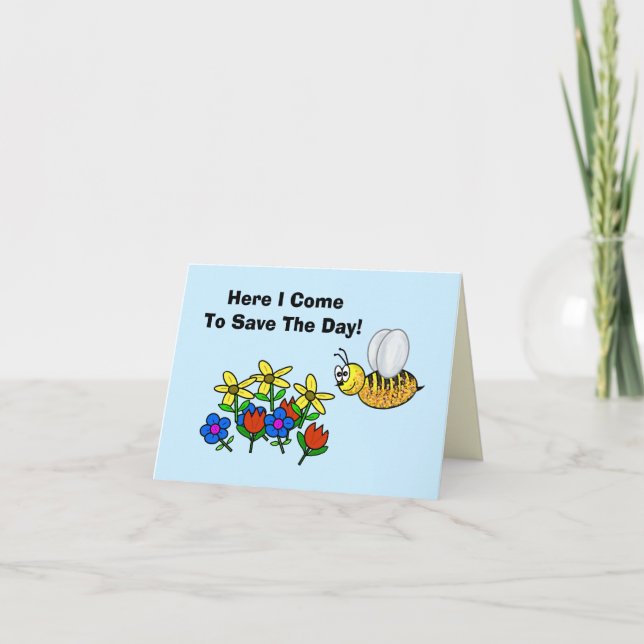 Tarjeta World Bee Day con abeja cubierta de polen (Anverso)