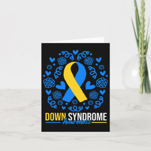 Tarjeta World Down Syndrome Awareness Day Ribbon Hearts T2