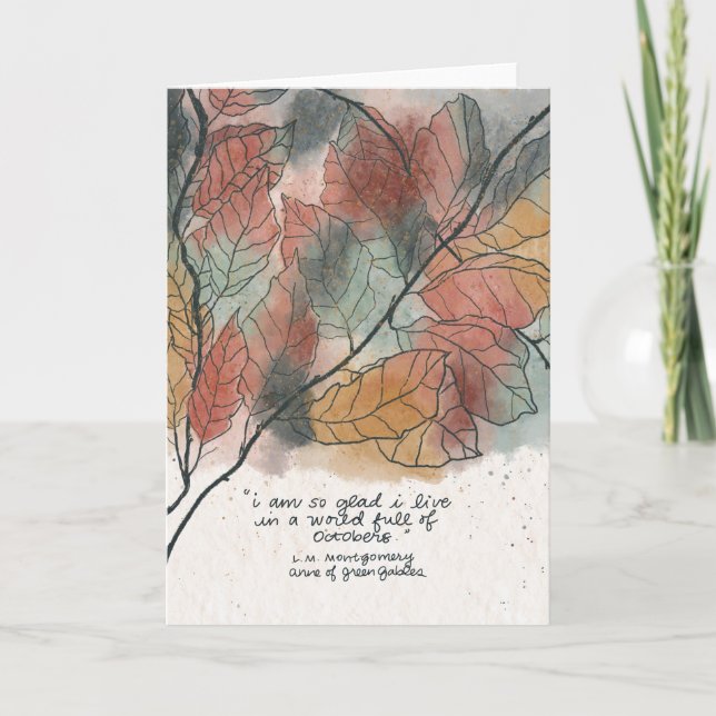 Tarjeta World Full of Octobers, Anne of Green Gables (Anverso)