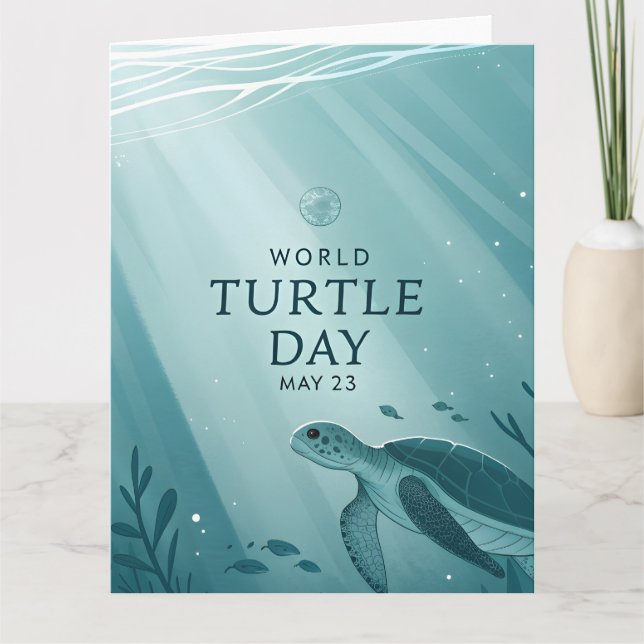 Tarjeta World Turtle Day Underwater Sea Turtle Art (Anverso)