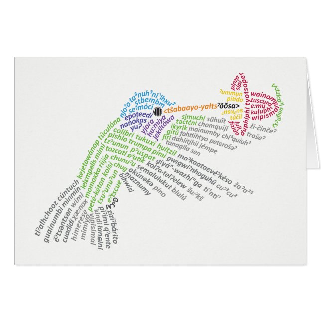 Tarjeta World Word Hummingbird (Anverso (Horizontal))