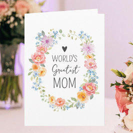 Tarjeta World's Greatest Mom Colorful Floral Mother's Day