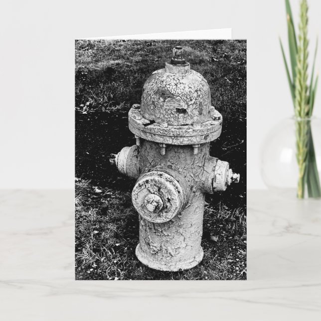 Tarjeta Worn Chipped Rusty Old Fire Hydrant Photo (Anverso)