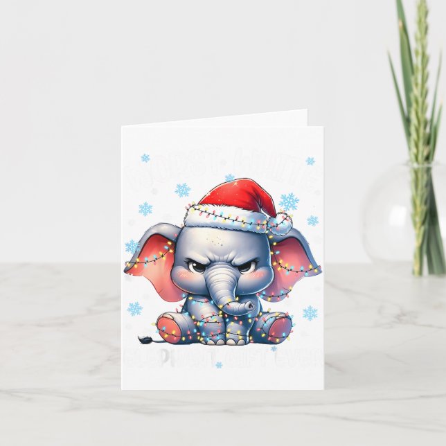 Tarjeta Worst White Elephant Ever Christmas Xmas Under 15  (Anverso)