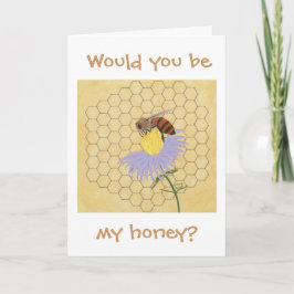 Tarjeta Would you be my honey, Bee Valentine cards