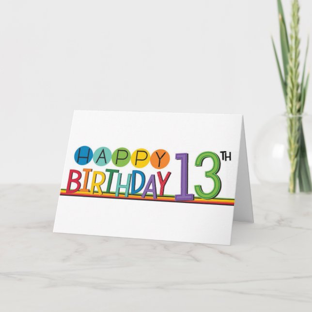 TARJETA WOW A ADOLESCENTE **13º CUMPLEAÑOS* DESEOS (Anverso)
