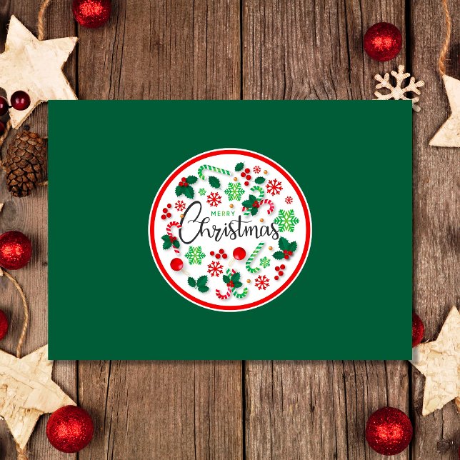 Tarjeta Wreat de navidad verde rojo (Subido por el creador)