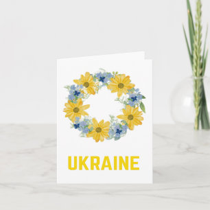 Tarjeta Wreath color azul y amarillo