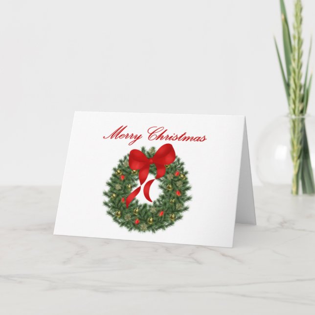 Tarjeta Wreath de navidades (Anverso)
