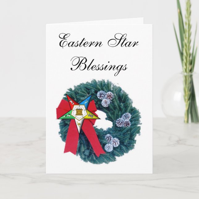 Tarjeta Wreath de Navidades OES - Bendición de est (Anverso)