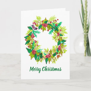 Tarjeta Wreath navidades