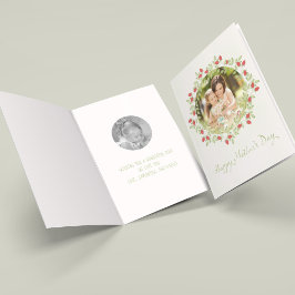 Tarjeta Wreath Rosa de acuarela Minimalista del Día de la 