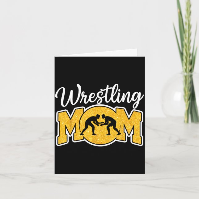 Tarjeta Wrestling Mom Funny Wrestle Wrestler Parent Mother (Anverso)