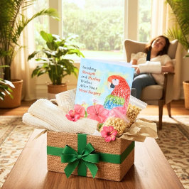 Tarjeta Wrist Surgery Healing Scarlet Macaws, Hibiscus