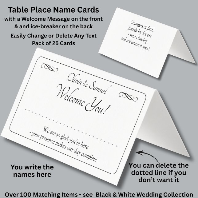 Tarjeta Write Name - Table Place Card - with Messages (Subido por el creador)
