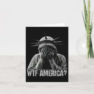 Tarjeta Wtf Estados Unidos Llorando Estatua De La Libertad