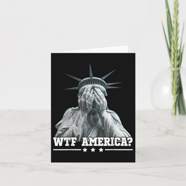 Tarjeta Wtf Estados Unidos Llorando Estatua De La Libertad (Anverso)