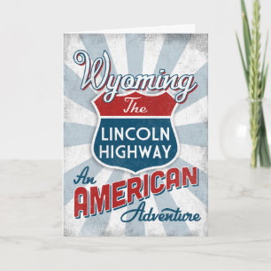 Tarjeta Wyoming Lincoln Highway Viintage America