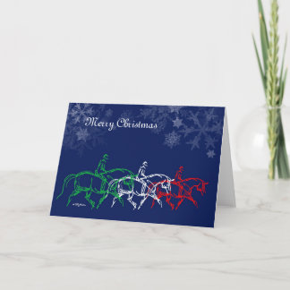 Tarjeta x3 el trotar de las Felices Navidad