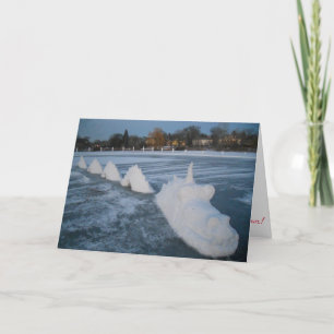 Tarjeta X-MAS "Dragón de nieve china en el lago de