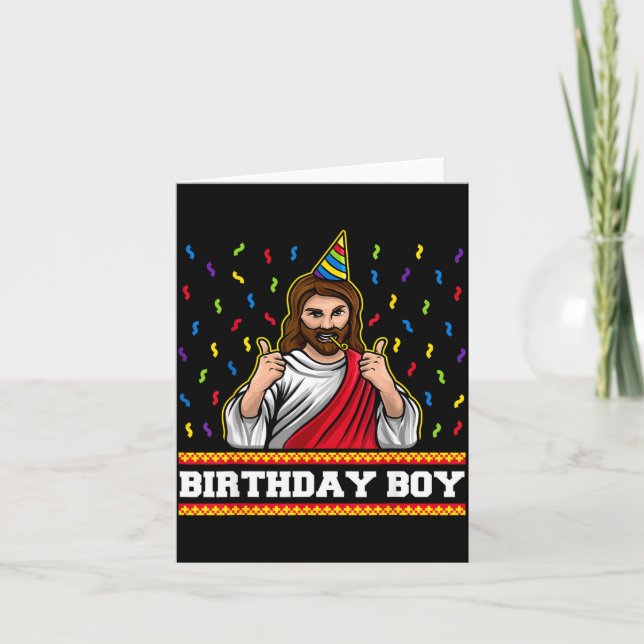 Tarjeta X-mas Funny Jesus Bday For Kids &amp; Adults Jesus (Anverso)