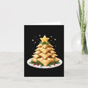 Tarjeta X-mas Pasta Italiana Dish Ravioli Árbol de Navidad
