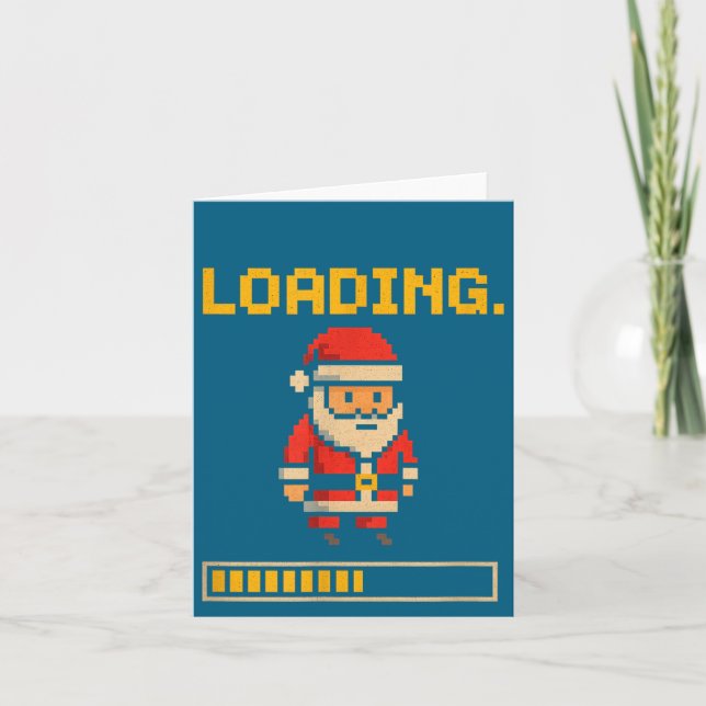 Tarjeta Xel Santa Loading Retro Christmas Gamer Shirt  (Anverso)